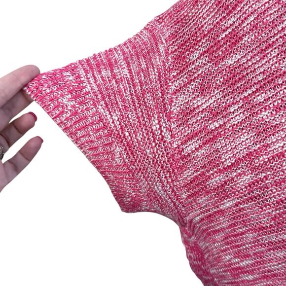 Lane Bryant Spring/Summer Short Sleeved Sweater Size 14/16 in Pink & White - Picture 7 of 8